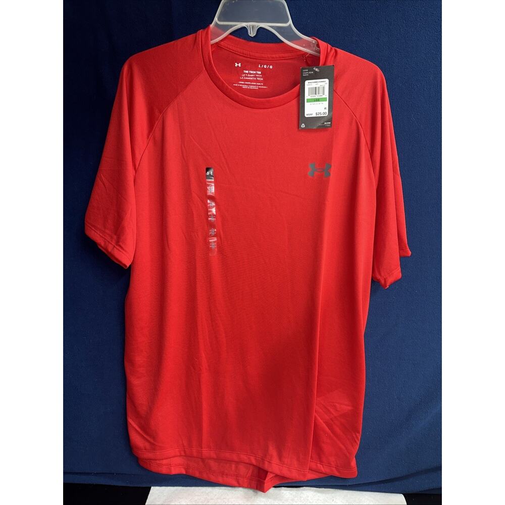 Under Armour Mens Tech Tee Shirt Loose Fit Red Large Short Sleeve Athletic New